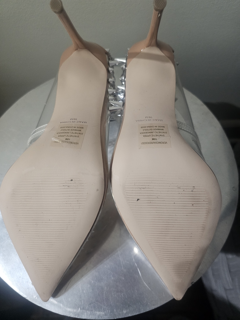 Steve Madden Embellished Clear Pointed-Toe Pumps – Size 10 - Picture 5 of 7